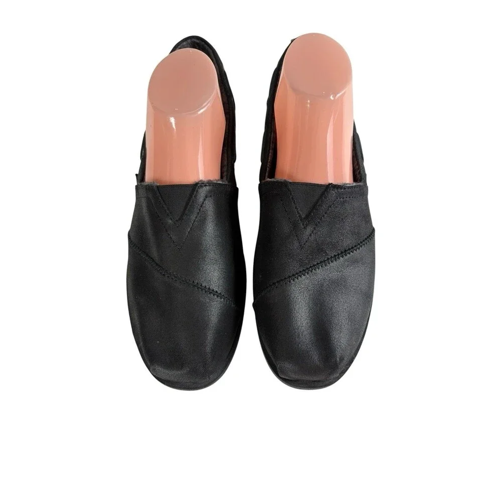 SKECHERS Bobs Chill Luxe Wet Look Shoes Womens Size 11 Black Comfort Flats